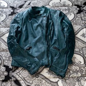 Forever 21 blue leather jacket